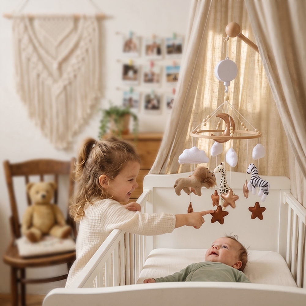 Baby Nursery Games - Campana de cama de madera, cuna