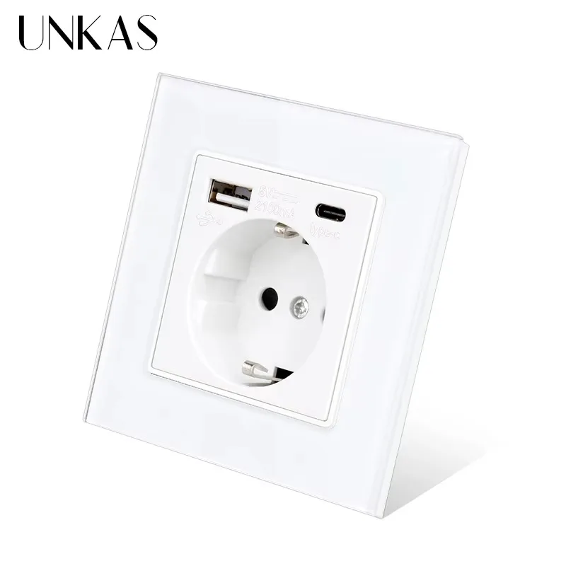 Outlet Cover Childproof - UNKAS tipo C USB Panel de