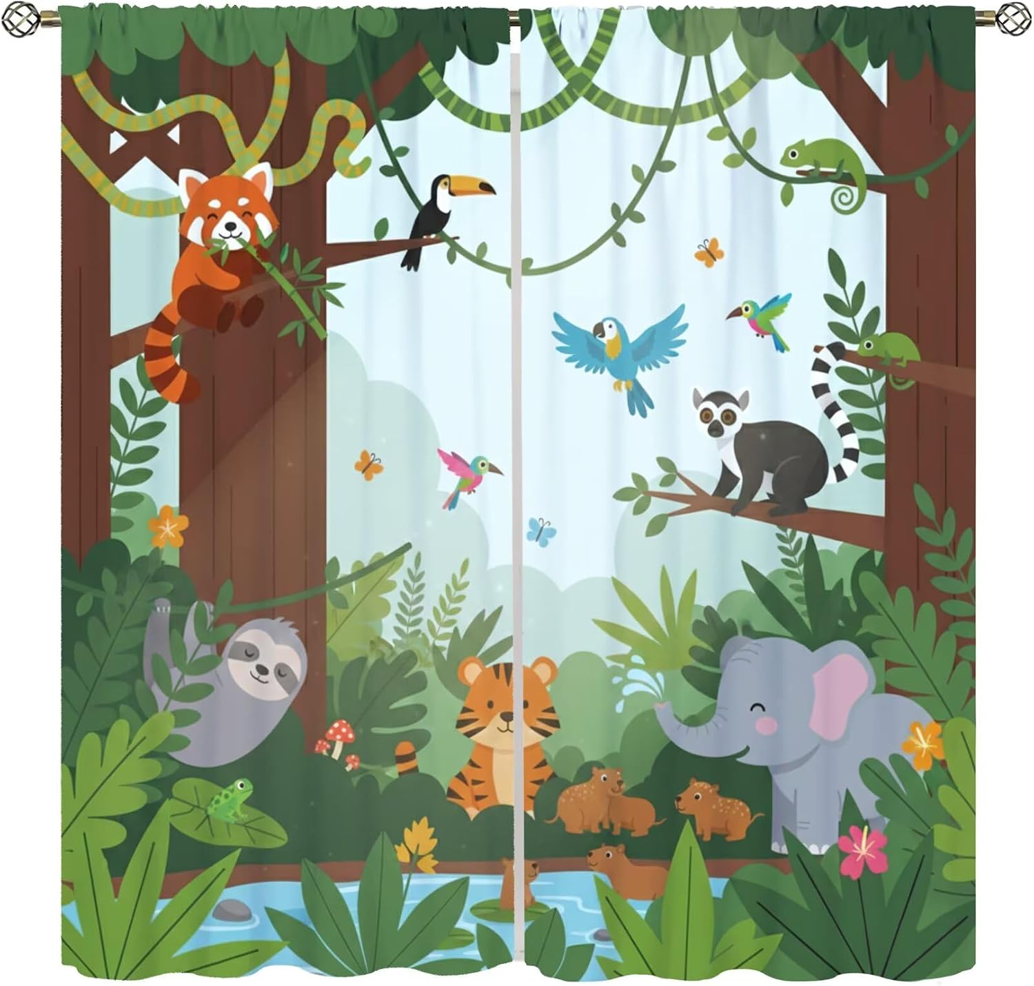 Baby Nursery Youtube - Cortinas Decorativas con Diseño de Animales