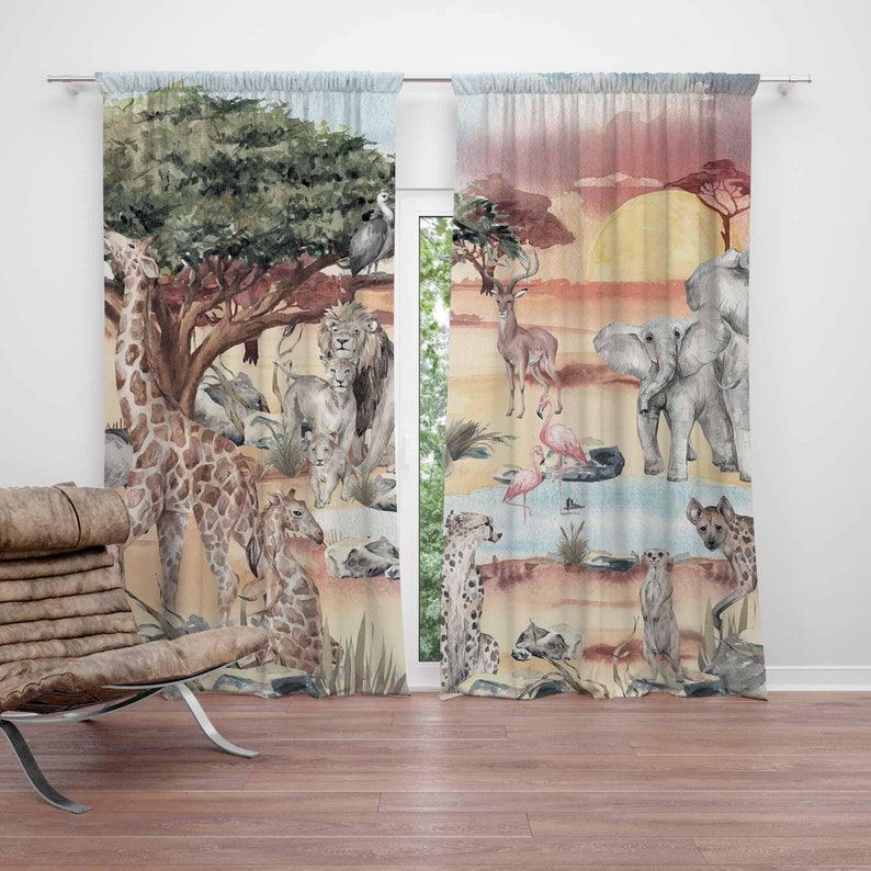 Cortina de animales de Safari  - Baby Nursery Youtube reseña y precio