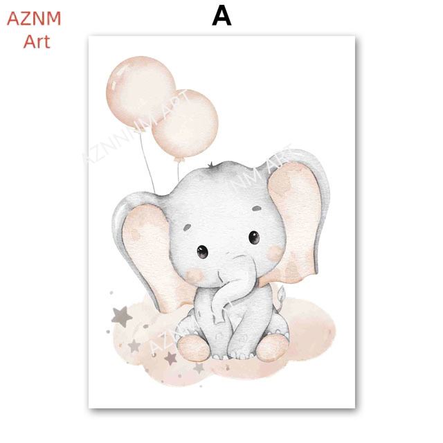 Pósteres de elefantes, globos, - Baby Nursery Home reseña y precio