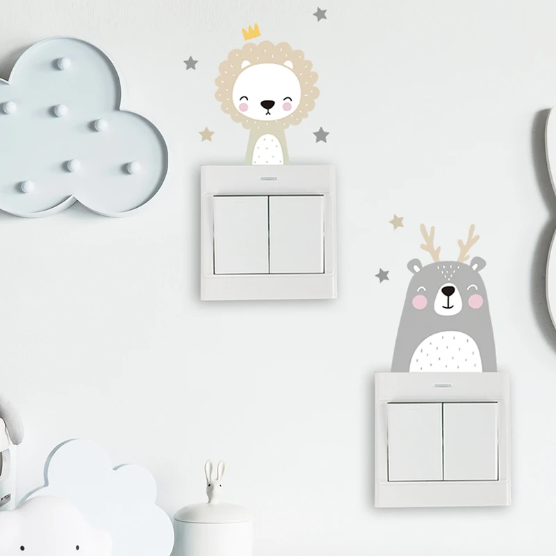 6 pegatinas de animales alegre - Wall Decal Nursery reseña y precio