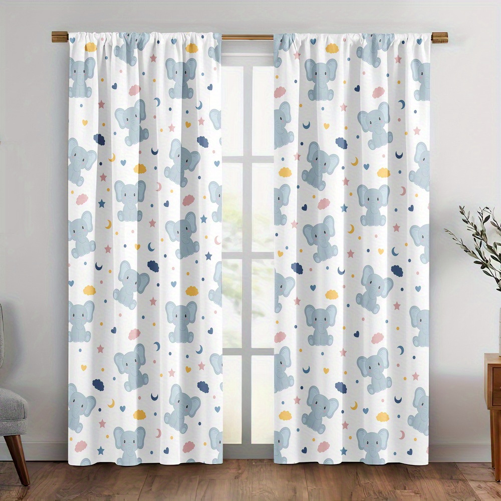 Cortinas con estampado de elef - Baby Nursery Youtube reseña y precio
