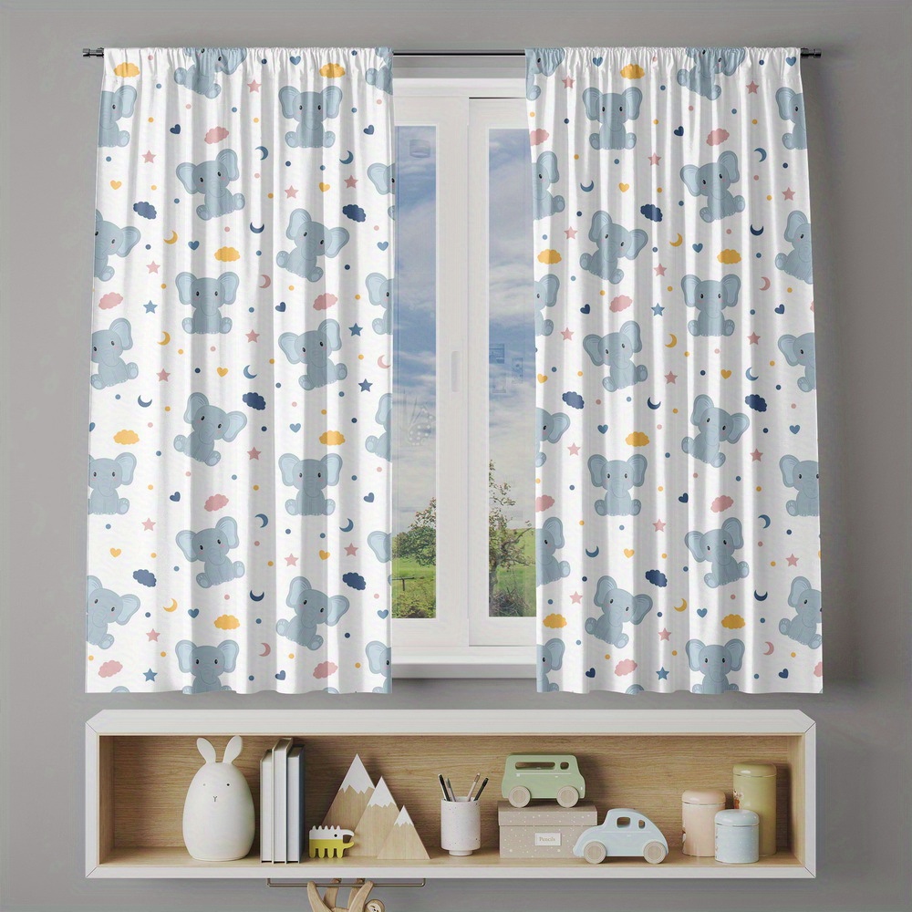 Cortinas con estampado de elef - Baby Nursery Youtube reseña y precio