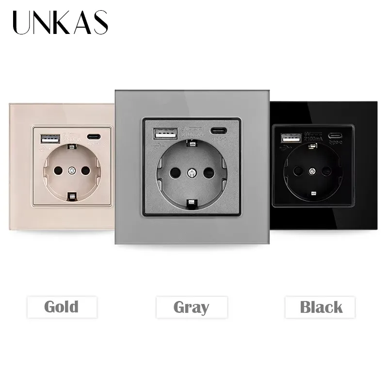 UNKAS tipo C USB Panel de vidr - Outlet Cover Childproof reseña y precio