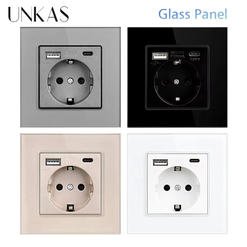UNKAS tipo C USB Panel de vidr - Outlet Cover Childproof reseña y precio