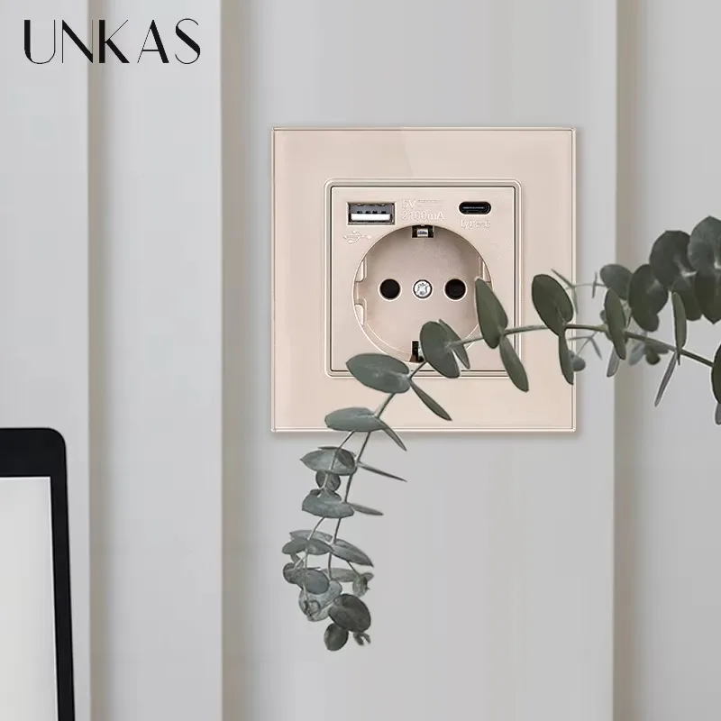 UNKAS tipo C USB Panel de vidr - Outlet Cover Childproof reseña y precio