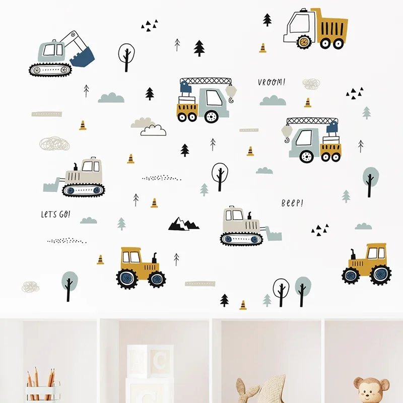 Pegatinas de pared de camión d - Wall Decal Nursery reseña y precio