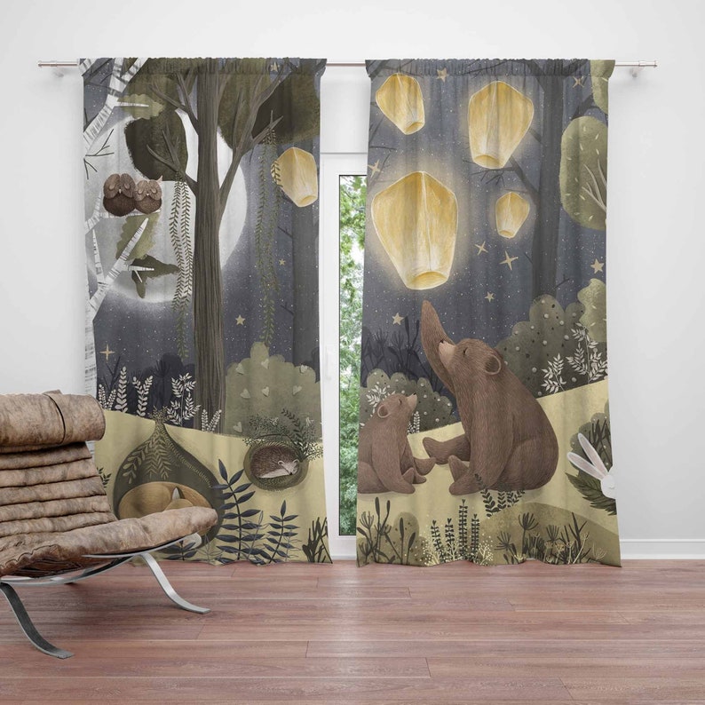 Cortinas de guardería de bosqu - Baby Nursery Youtube reseña y precio